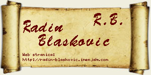 Radin Blašković vizit kartica